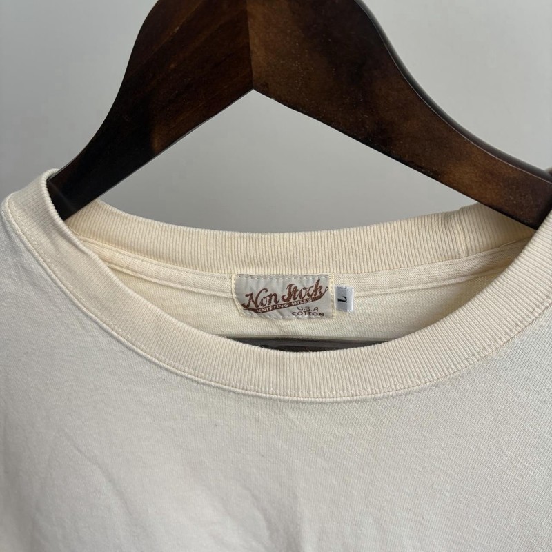 Non Stock MFG Retro Cream Faded Vintage Style Blank Classic Tee gallery