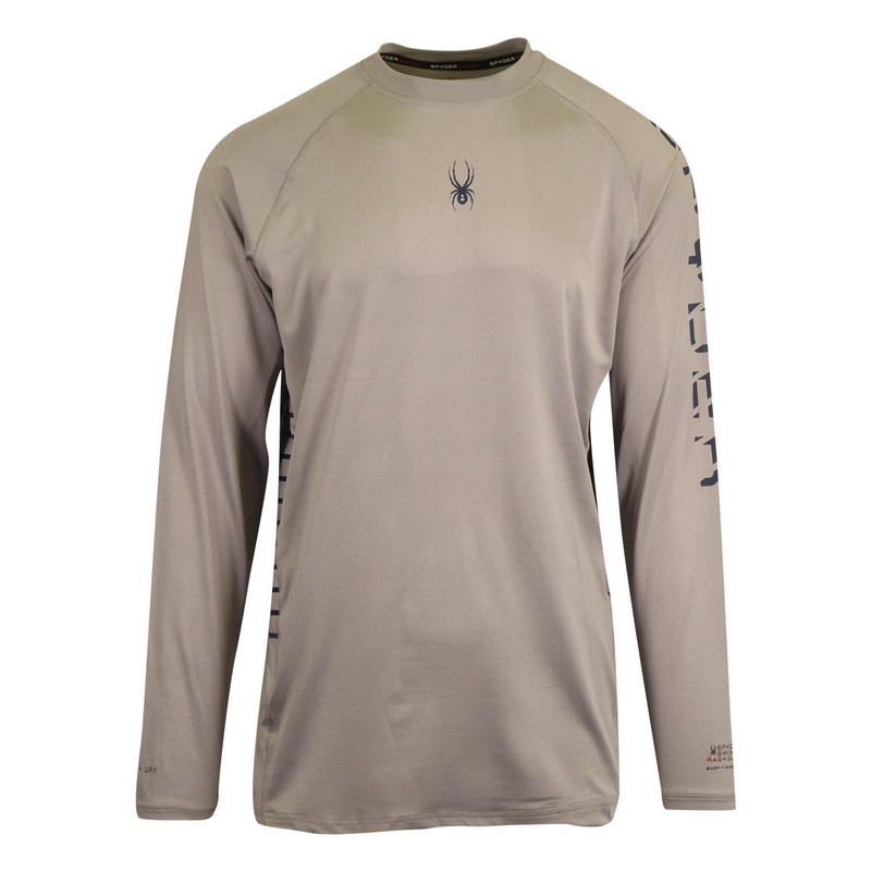 Spyder Men’s T-Shirt Grey UPF30+ Rash Guard L/S (S01E)