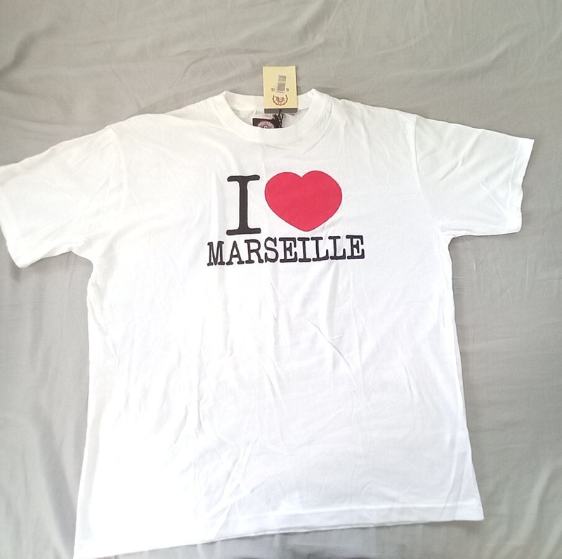 Size XXL women / men I LOVE MARSEILLE logo! t shirt White by authentic supplier gallery