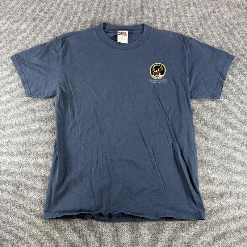 VTG Tultex Apollo 11 Goddard Space Flight Center Blue T-Shirt Large 100% Cotton