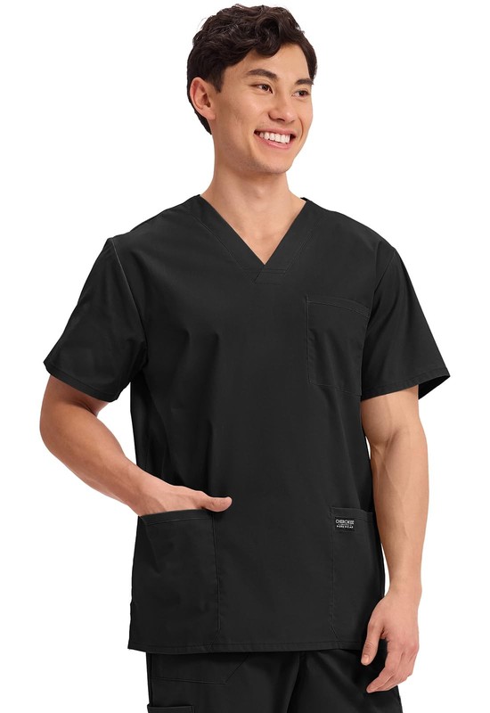 Men's V-Neck Top Traditional fit with 4 Pockets Ultra Soft Durable Fade Resis... gallery