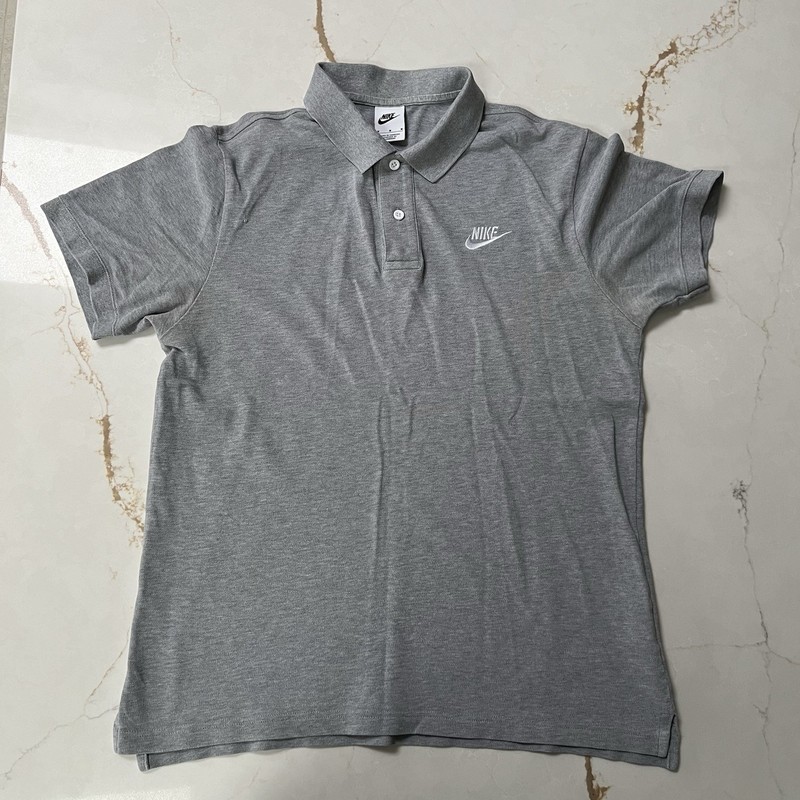 Nike Men’s Polo Shirt Top Short Sleeve Grey Medium M See Pics