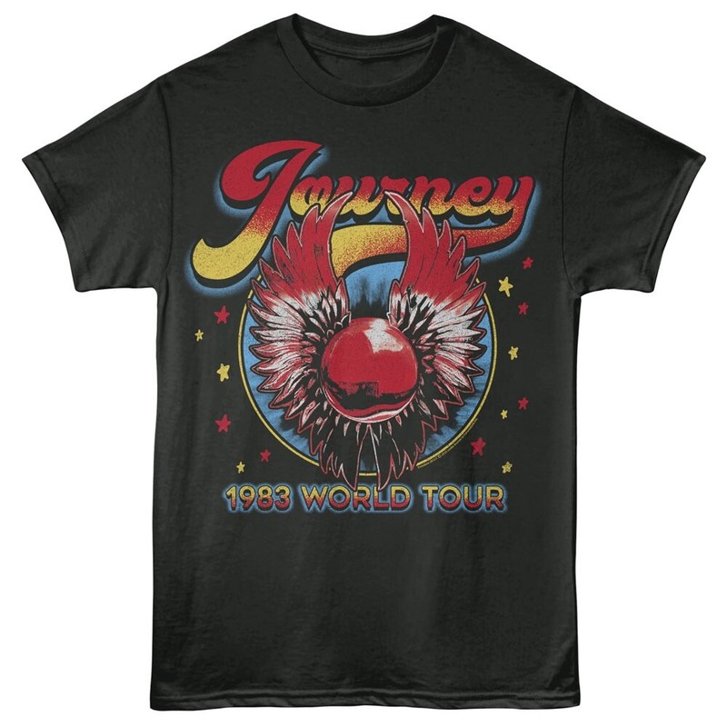 Journey T-Shirt 1983 DEPARTURE World Tour Rock Music Band Mens Smoke