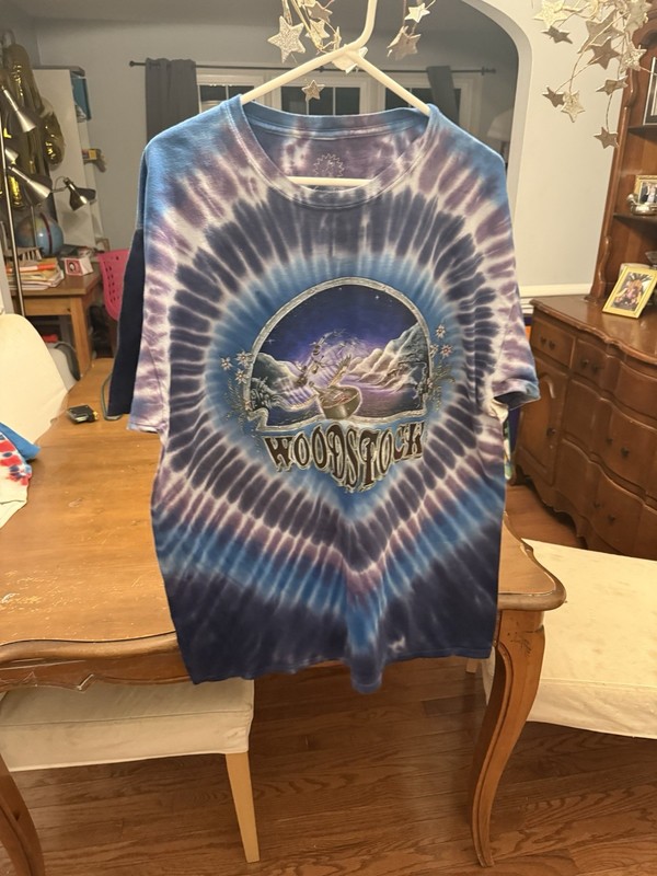 Vintage 1998 Woodstock Tie Dye T Shirt XL Sundog DuBois Double Sided Festival XL gallery