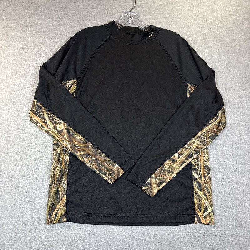 Ducks Unlimited Long Sleeve Shirt Men’s L Black Hunting Dri Fit Lightweight