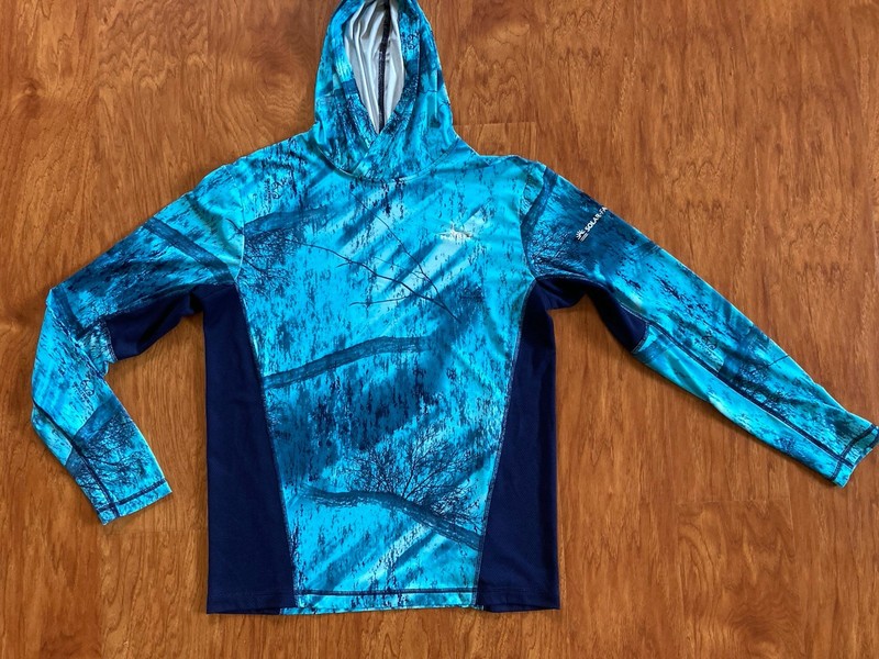 Habit Hoodie Shirt M Blue 40+ Solar Factor Realtree Fishing