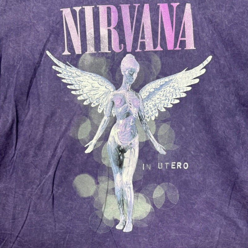 Nirvana Band Tee 2X Purple In Utero Angel Graphic T-Shirt Retro Grunge NWOT gallery