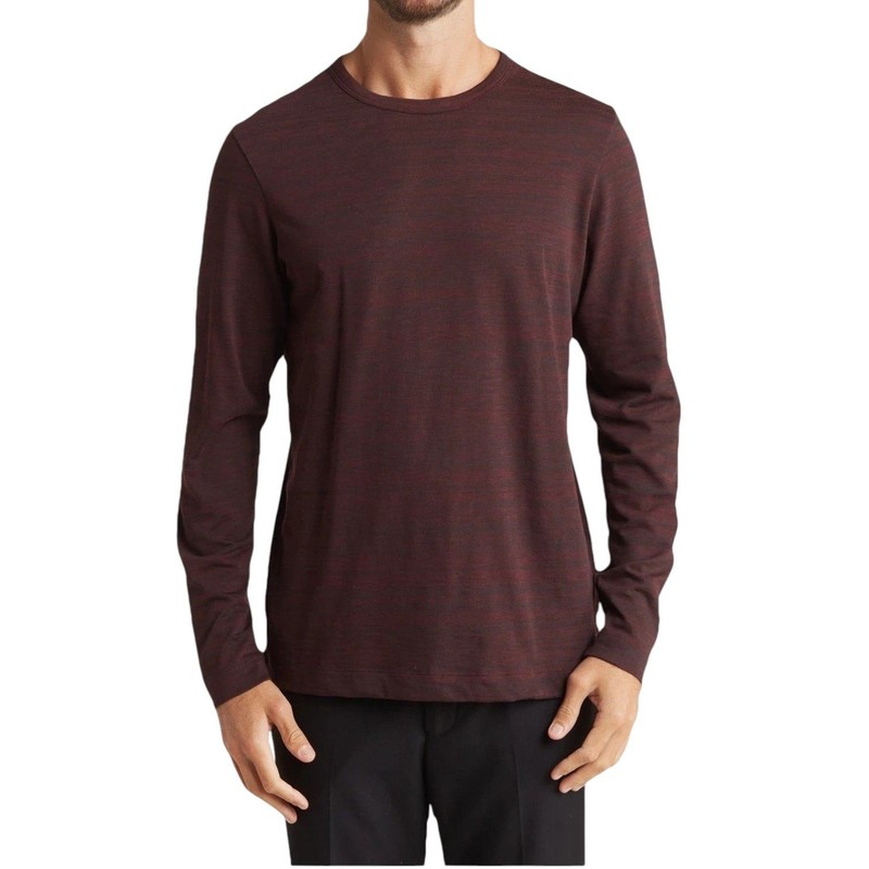 Theory Gaskell Lounge Slub 2 Shirt Mens Medium Chianti Cotton Blend Long Sleeve gallery