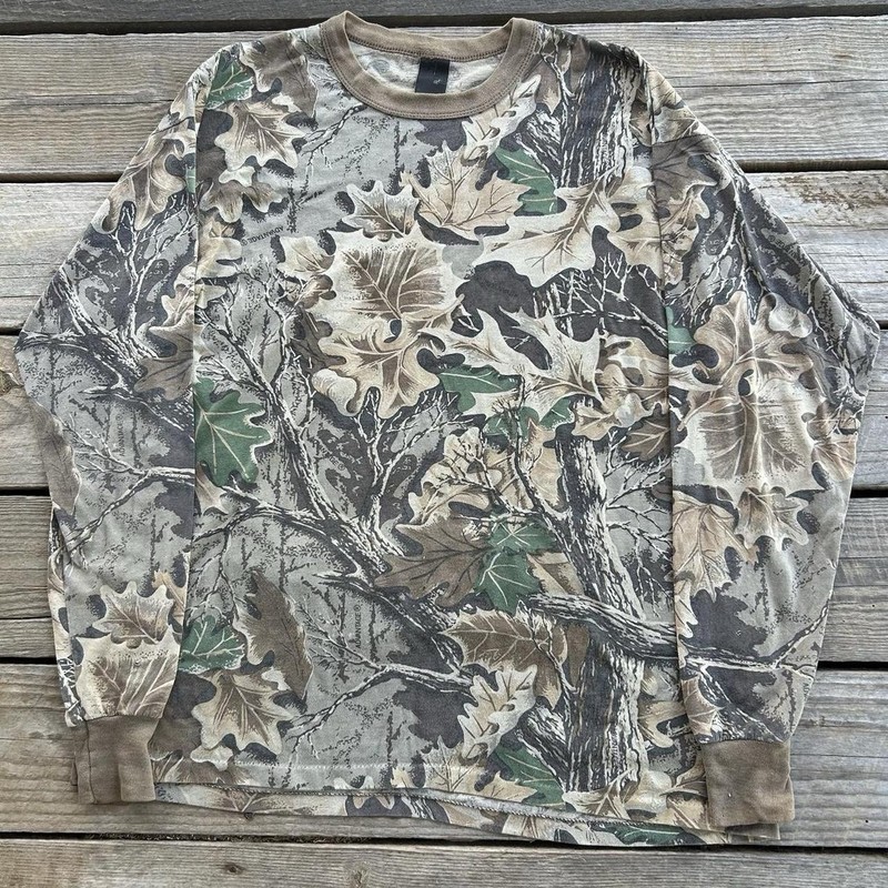 Vintage 80s/90s Tree Camo Longsleeve Shirt Advantage Made In USA Size L/XL