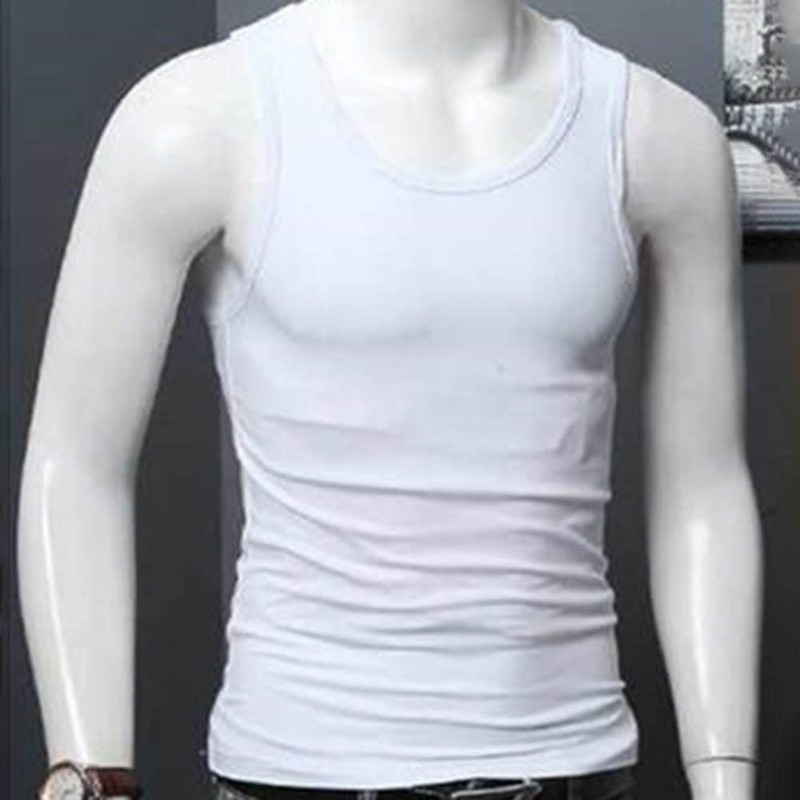 Men's Solid Color Sleeveless U-Neck Tank Top for Gym Fitness and Training gallery