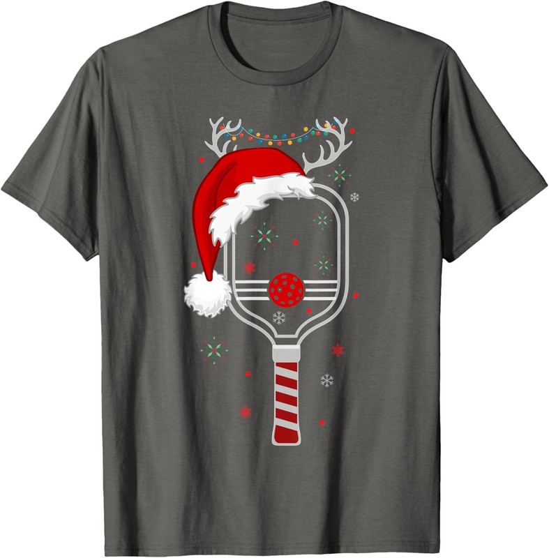 Pickleball Player Christmas Holiday Reindeer Xmas T-Shirt