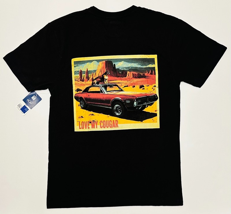 Ford Official Licensed Product Love My Cougar Graphic Mens Black M Shirt NWT