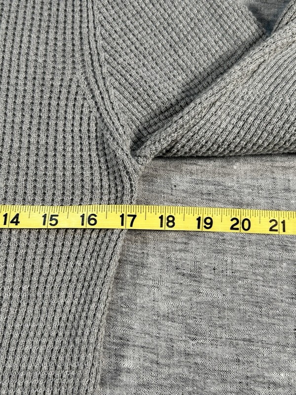 Billy Reid Waffle Knit Shirt Mens Medium Grey Cashmere Cotton Long Sleeve gallery