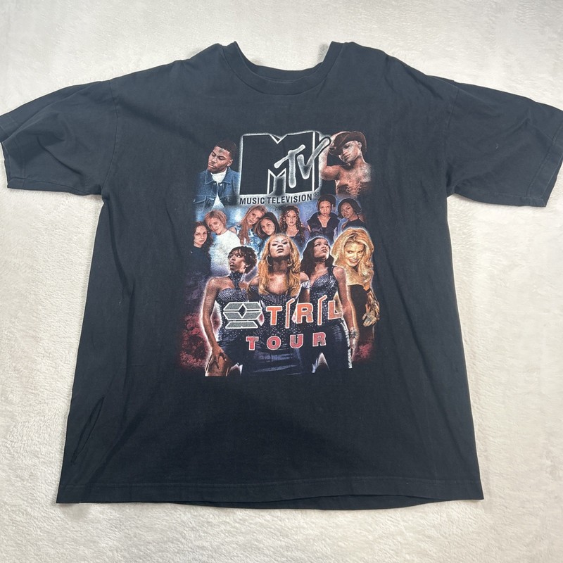 Vintage MTV TRL Tour Tshirt (XL) Hole On The Front Left, Please See Photos