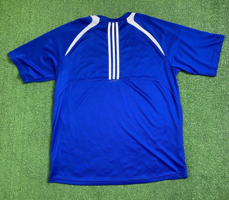 Adidas T Shirt Mens XL Three Stripes Blue Double Sided Polyester Train Climalite gallery