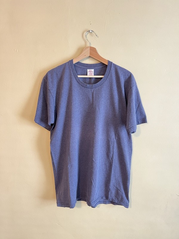 Vintage 90s Brooks Brothers Blank T Shirt Sz L Blue 100% Combed Cotton USA Made