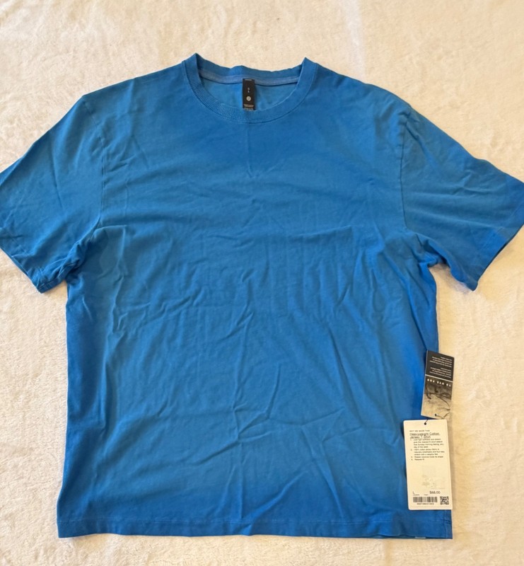 Lululemon Cotton Jersey T-Shirt FDAP Size Large Fade Dye Corn Flower Blue