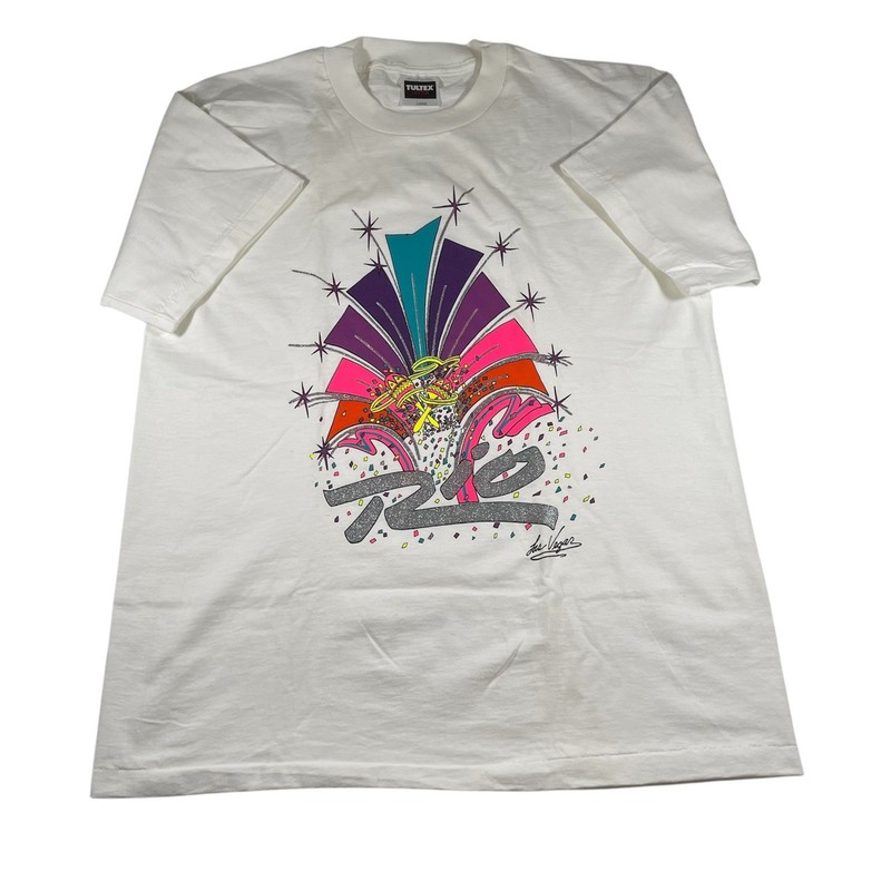 Vtg 90s Rio Las Vegas T Shirt L Graphic Hotel Casino Single Stitch Mens White