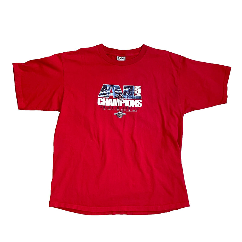 Vintage Lee Sport 2002 World Series Anaheim Angeles T-Shirt Mens XL Heavy Cotton