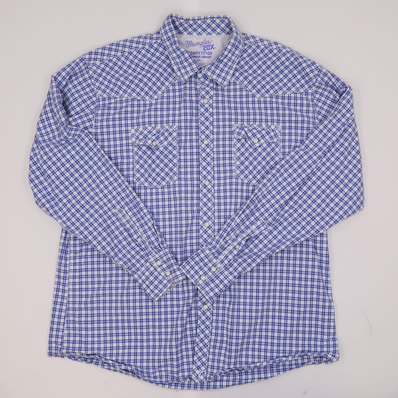 WRANGLER 20X COMPETITION Men's Shirt Long Sleeve . Size: XXL. Multicolor plaid gallery