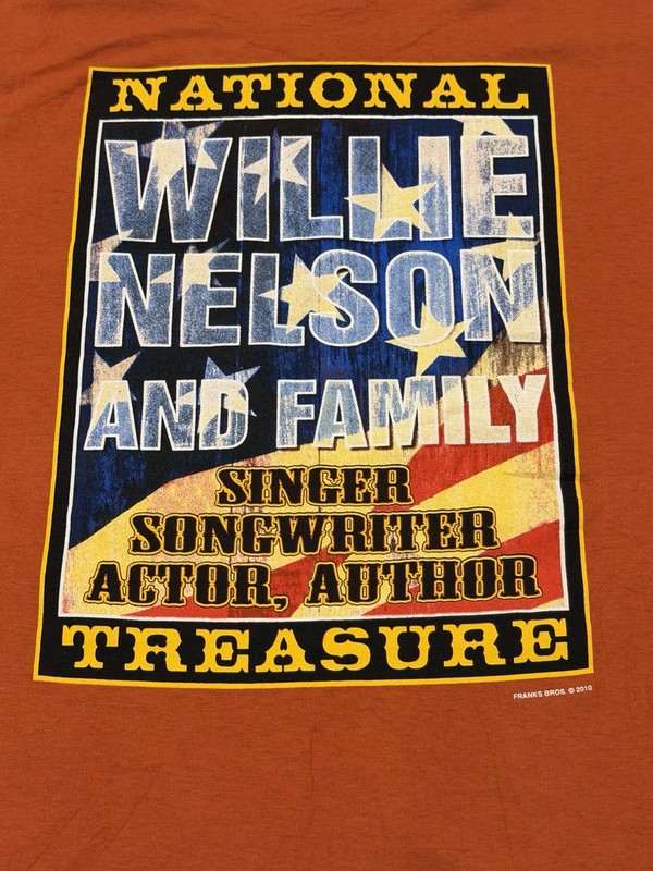 Willie Nelson Long Sleeve Sz M 2010 Concert Alore Orange Singer Songwriter Rare gallery