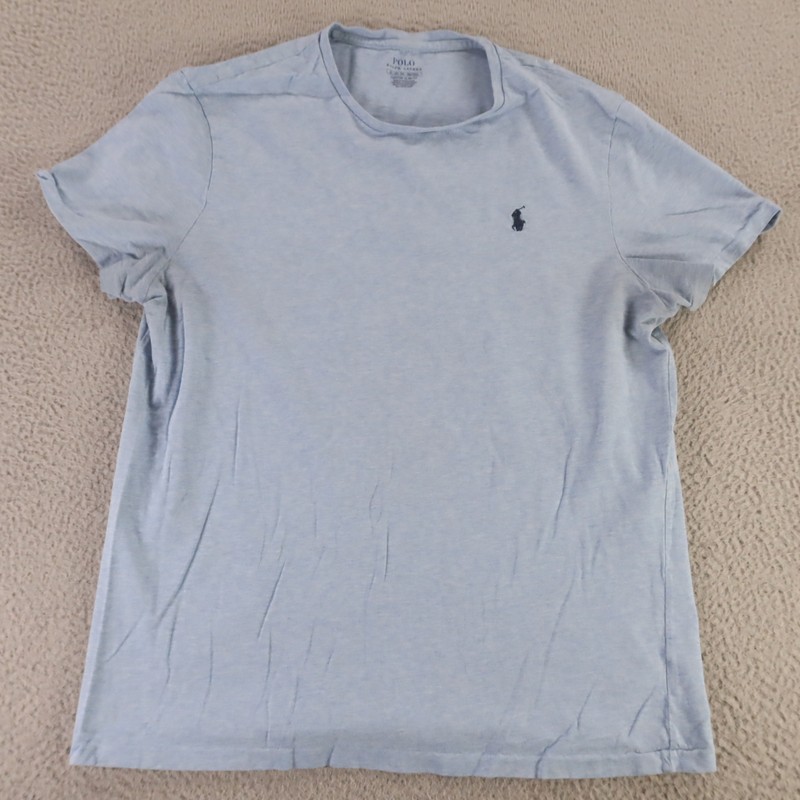 Polo Ralph Lauren Shirt Mens XL Blue Heather 100% Cotton Custom Slim Fit Tee