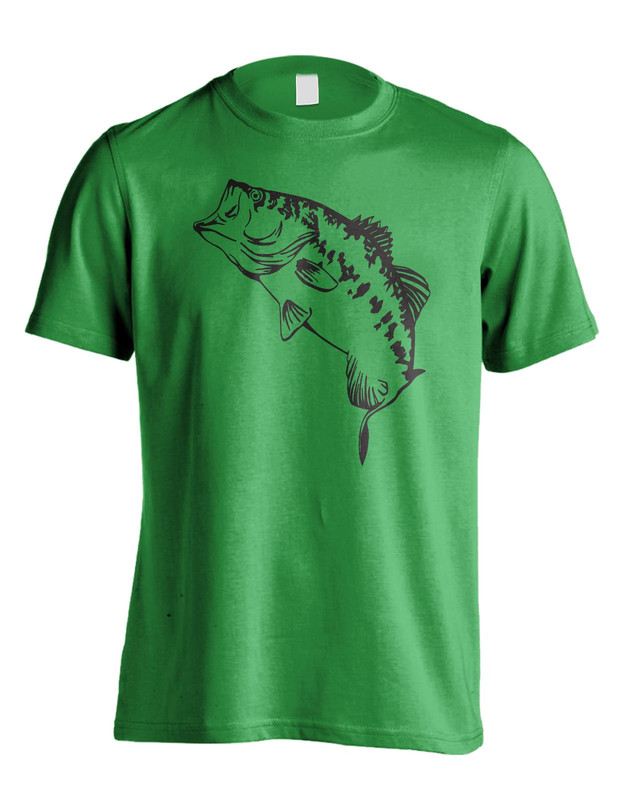 New Men’s Bass Fishing T-Shirt Outdoor Athletic Water Sports Fan Fish Tee Shirt