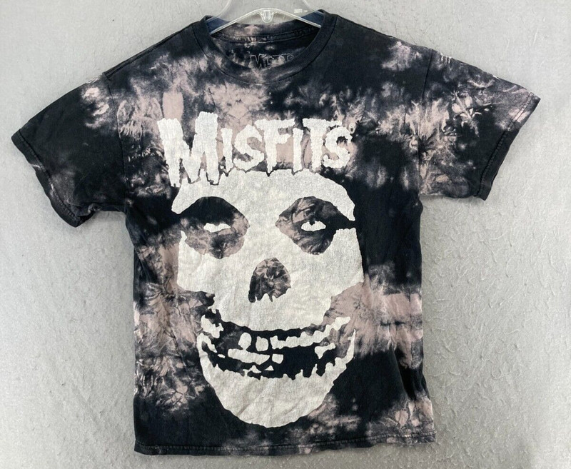 Misfits Mens Band TShirt Medium Black Bleach Wash Rock
