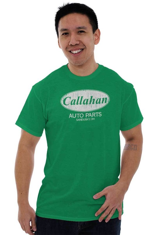 Funny Car Mechanic Gift Callahan Auto Parts Womens or Mens Crewneck T Shirt Tee gallery