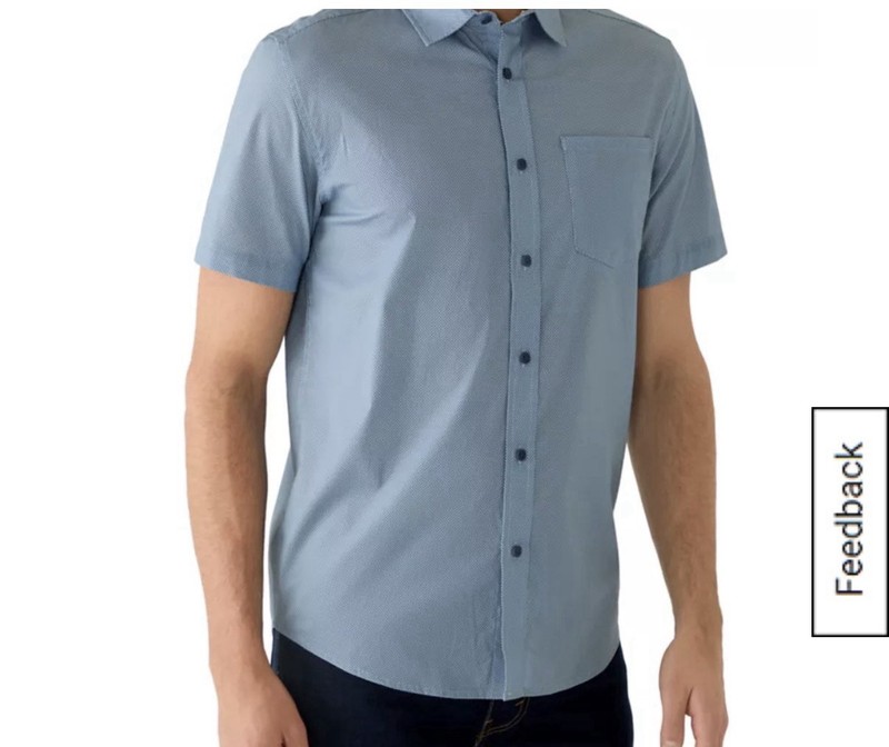 Kenneth Cole Men’s Short Sleeve Button-Up Shirt Gray Size Large, NWT