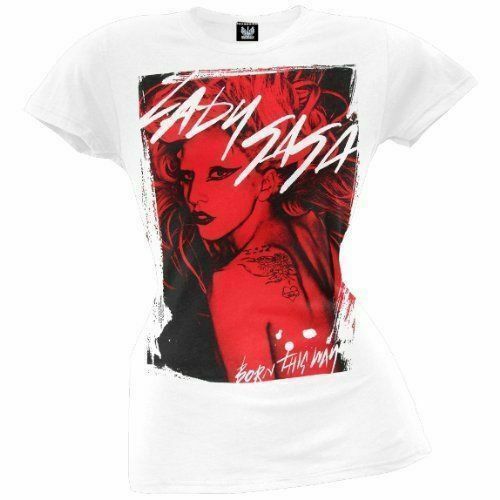 New: LADY GAGA – Born This Way Red Streaked Tshirt [Junior Size]