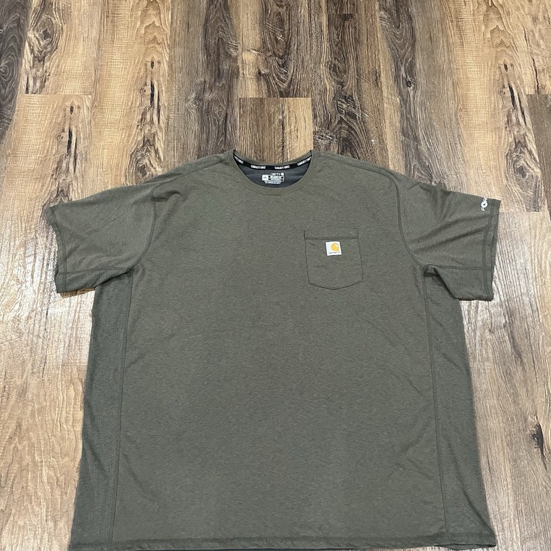 Carhartt Force Pocket T-Shirt Mens 4XL Olive Green Army Relaxed Fit TK6652-M gallery