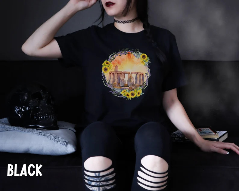 Litha Witchy Stonehenge Summer Comfort Tee gallery
