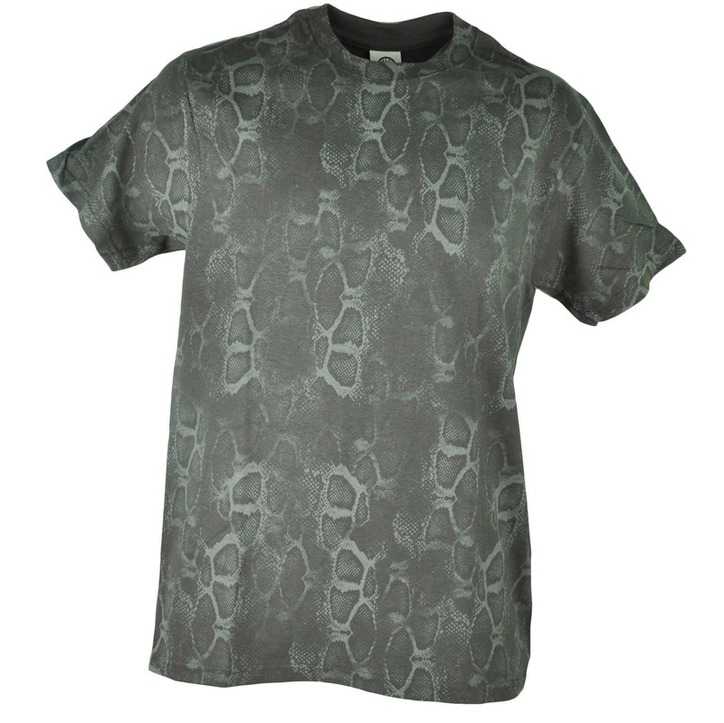 Snake Skin Print Animal Novelty Graphic Grey Mens Adult Tshirt Shirt Tee