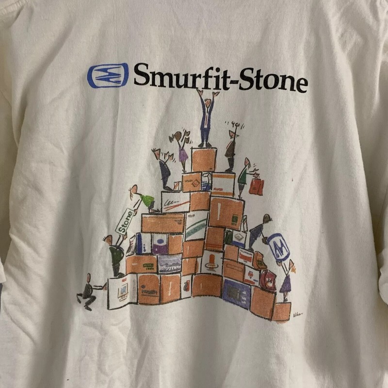 Vintage Smurfit-Stone Shirt Adult Extra Large White Shirt Sleeve Company 90s Men