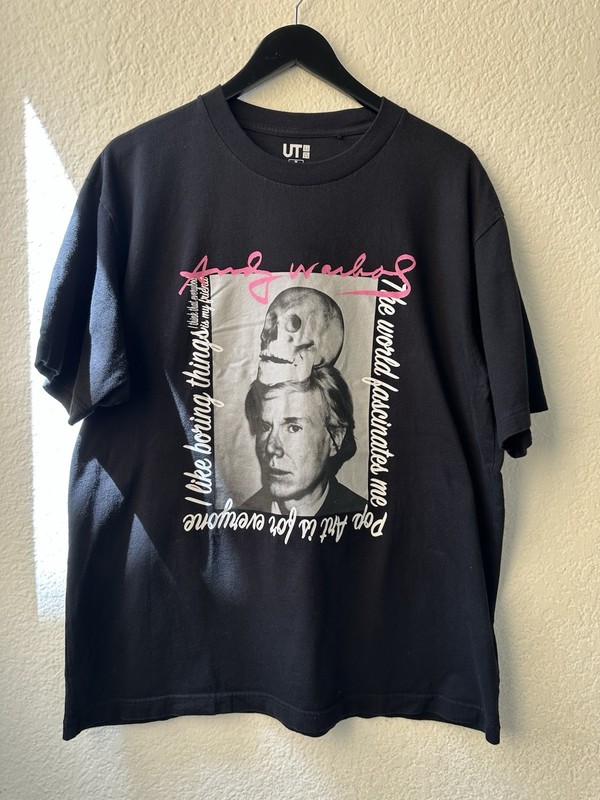 NWOT Uniqlo KAWS Andy Warhol Skull Self Portrait Black Men’s Size M