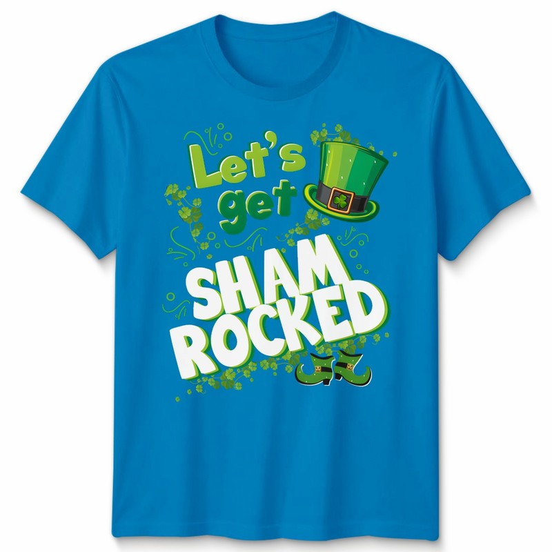 St Patricks Day Lets Get Shamrocked Irish Paddys Ireland Unisex Tshirt Tee Gift