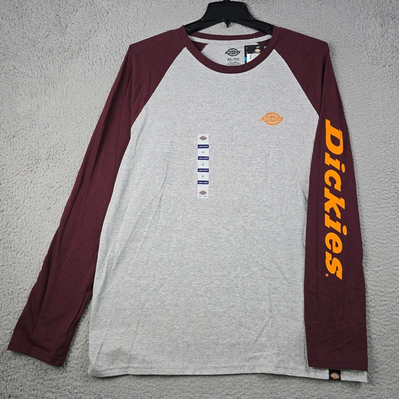 Dickies Baseball Shirt Mens Extra Large XL Gray Hiking Fishing Long Sleeve NWT B