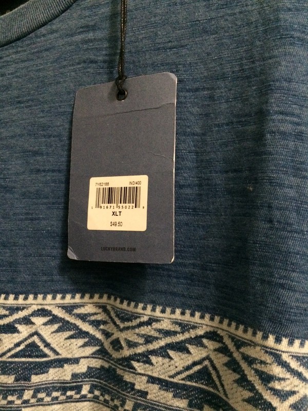 Indigo Jacard Chest Stripe Tee XL Tall NWT Tee gallery