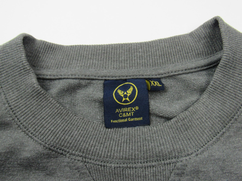 Vtg Avirex Spellout Shirt Mens XXL Gray Long Sleeve American Flag Patch Logo Y2K gallery