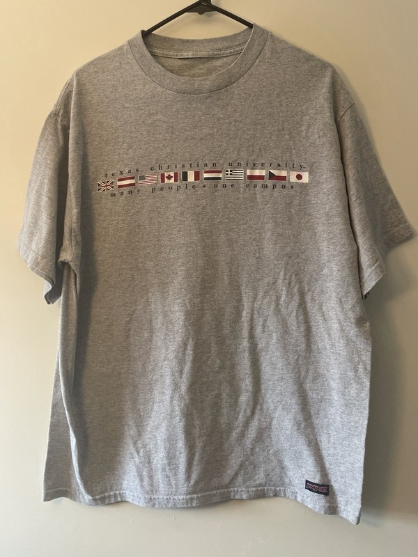 Vintage 90’s Texas Christian University Jansport Gray One Sided T-Shirt XL