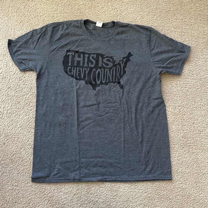 This Is Chevy Country T Shirt Size XL Gray and Black Chevrolet Golden SoftSpun