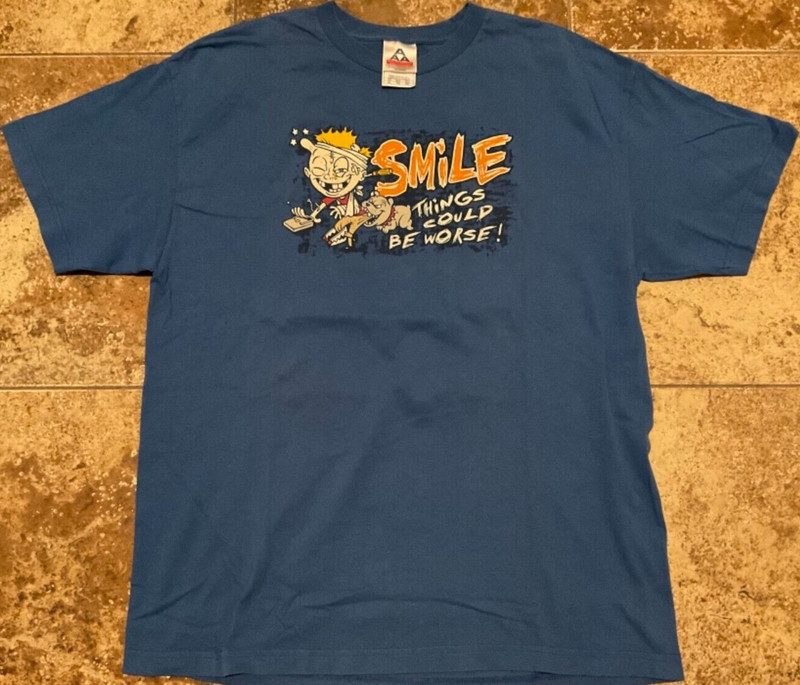 VINTAGE THINGS COULD BE WORSE! GRAPHIC T-SHIRT ( MENS XL ) BLUE PREOWNED