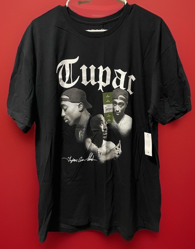 Tupac 2PAC Men’s Black T Shirt Sz XL New