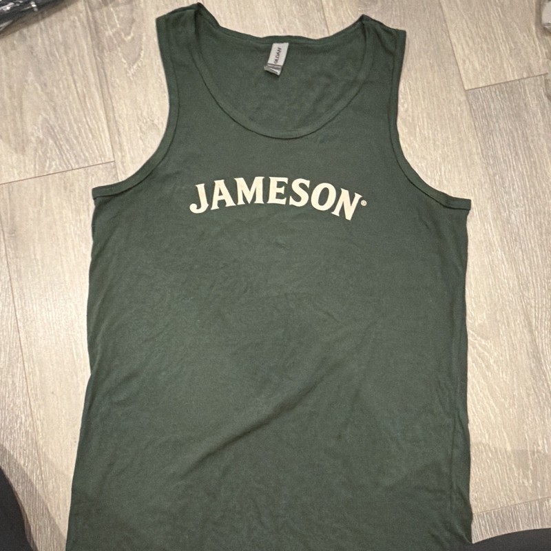 Gildan Heavy Cotton Men’s M Green Scoop Neck Sleeveless Jameson Logo Tank Top