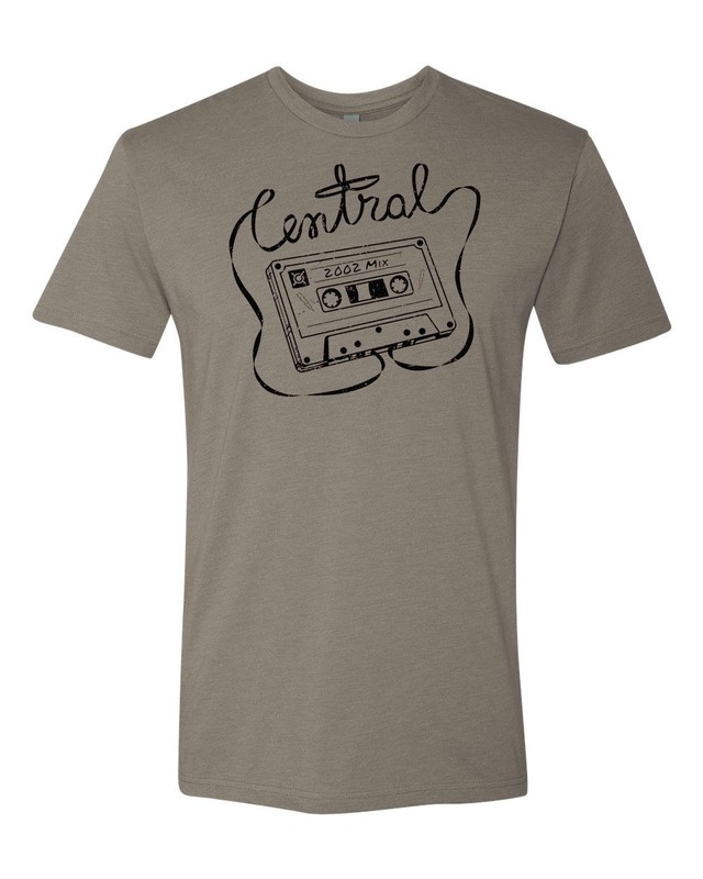 Central Clothing Co. Mix Tape T-shirt, Mens Sizes S,M,L, XL, 2XL, 3XL – Grey