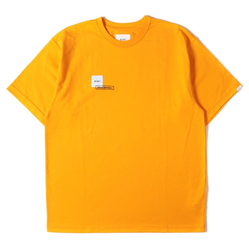 WTAPS T-Shirt Yellow M Logo Patch Heavy 23SS Aoyama Limited Short Sleeve 5286