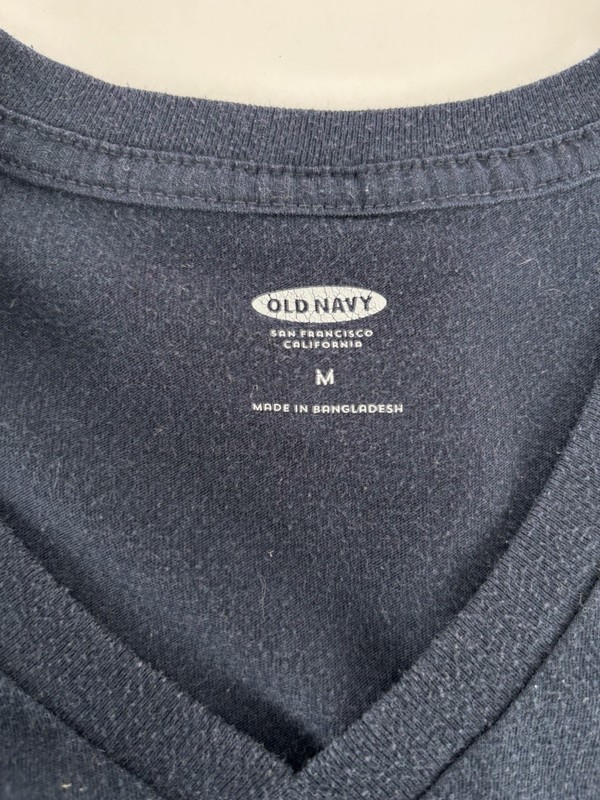 Old Navy Solid Navy Blue V-Neck Neck Short Sleeve T-Shirt Men's Size Medium gallery