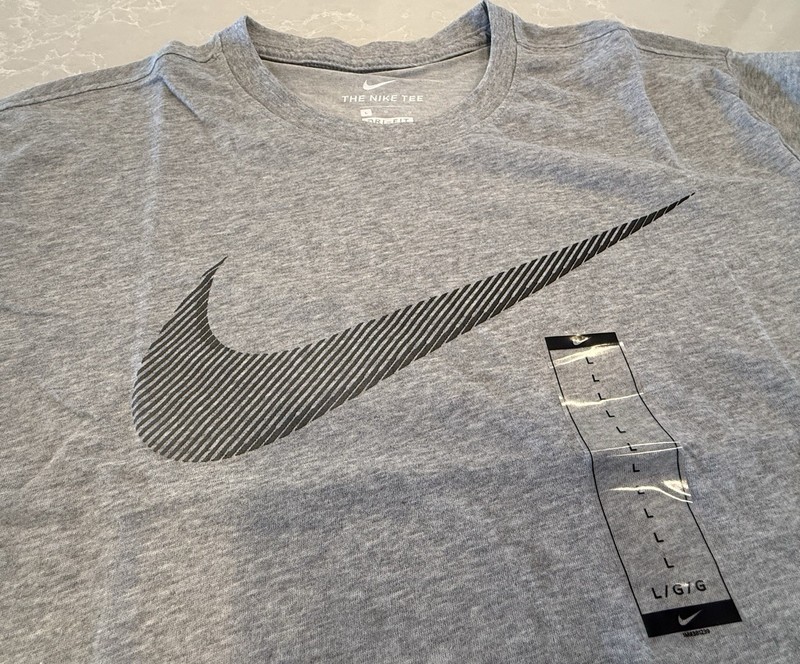 Nike Mens Dri-Fit Training T-Shirt ~ White & Grey ~ Choose Size S, M, L, XL gallery