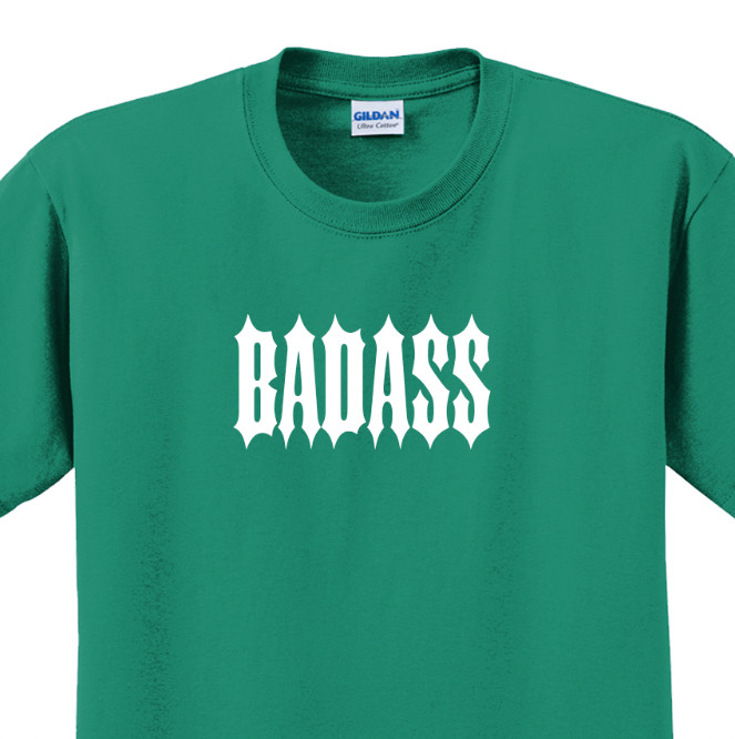 Badass T-Shirt Short Sleeve Graphic Tee Unisex apparel Text logo design gallery